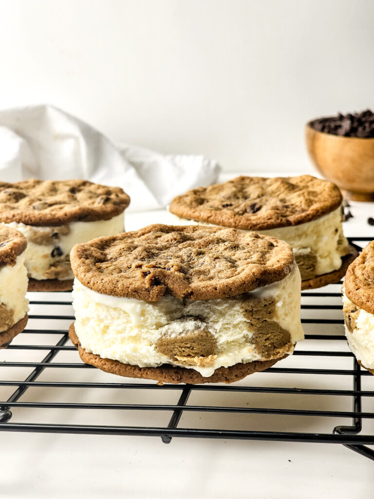 cookie dough ice cream sandwich